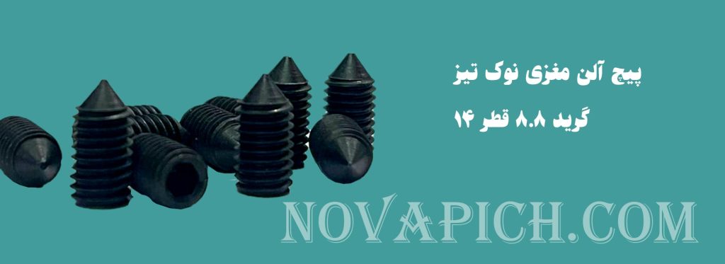 پیچ آلن مغزی نوک تیز گرید 8.8 قطر 14 (din914)